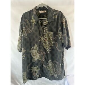 Tommy Bahama Silk Hawaiian Shirt Floral Tropical Vacation XL